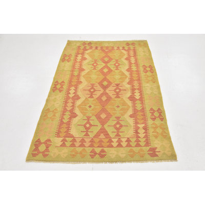 Tapis de zone en laine 3 pi 3 po x 5 pi à main one-of-kind noué la Elland