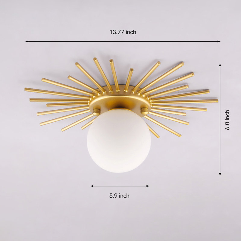 Plafonnier encastré en verre Trint, H 6 po x l 13,77 po x P 13,77 po