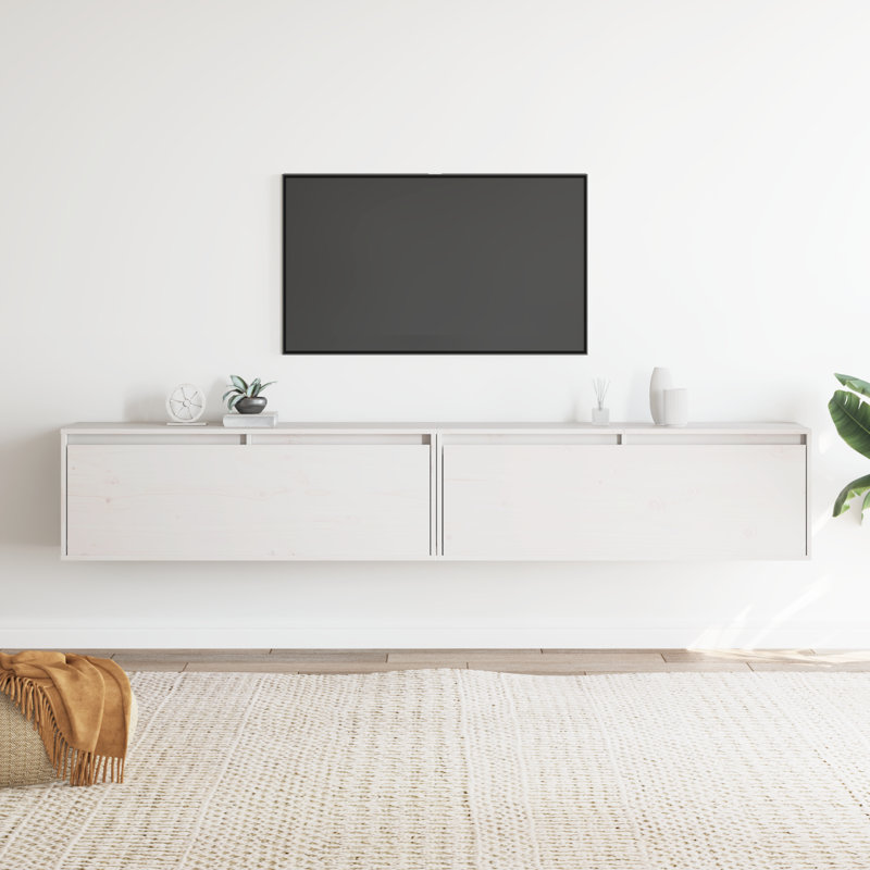 Gesell 35cm H x 160cm W Solid Wood Floating Bookcase, 35cm H x 100cm W x 30cm D, White