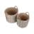 Wicker 2 Piece Lined Log Storage Basket Set