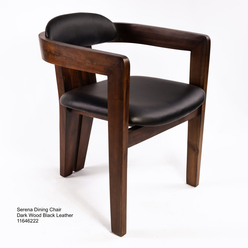 Serena Upholstered Arm Chair, Black, Brown
