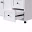 Îlot de cuisine 74,8 po blanc avec chariot roulant avec table de salle à manger, 3 tiroirs, prise de courant, support à épices et armoire à 2 portes-1353955312