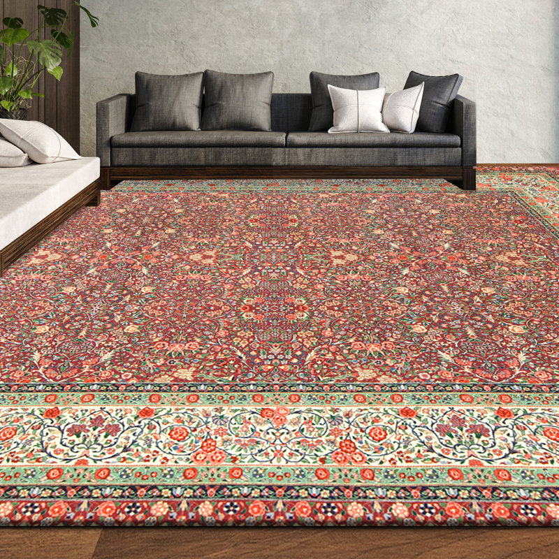 Tapis rectangulaire en laine noué à la main