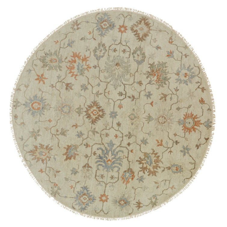 Wool Oriental Area Rug in Ivory