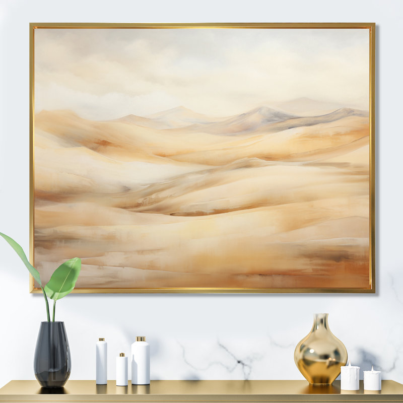 «Minimalisme désert Sands of Serenity II», reproduction sur toile, H 24 po x l 32 po x P 1 po, Cadre flottant doré