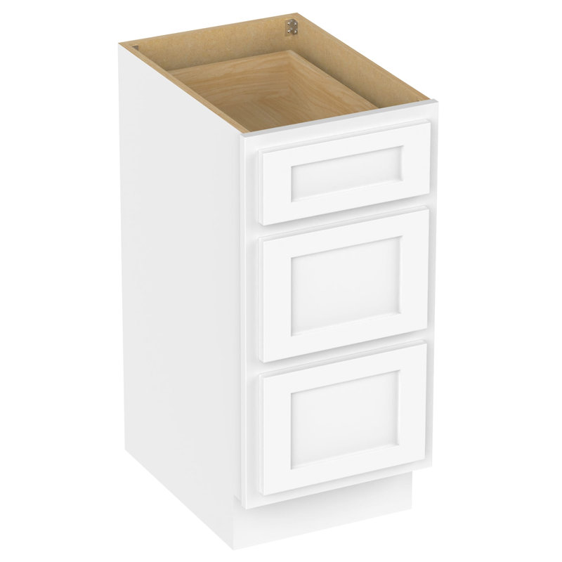 Hibbard Single Bathroom Vanity Base Only, White, 32.5" H x 15" W x 21" D