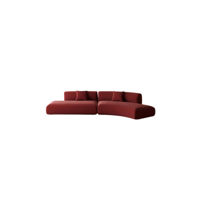 Wine red semi-circular curved sofa