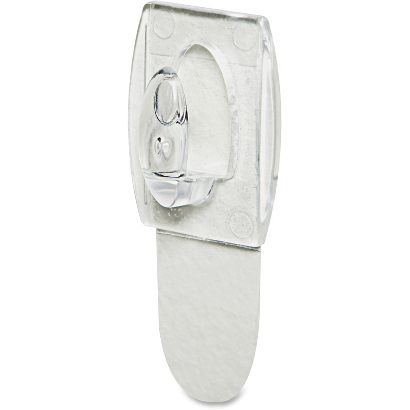 White Mini Wall Hooks with Adhesive Strips, 6-Pack
