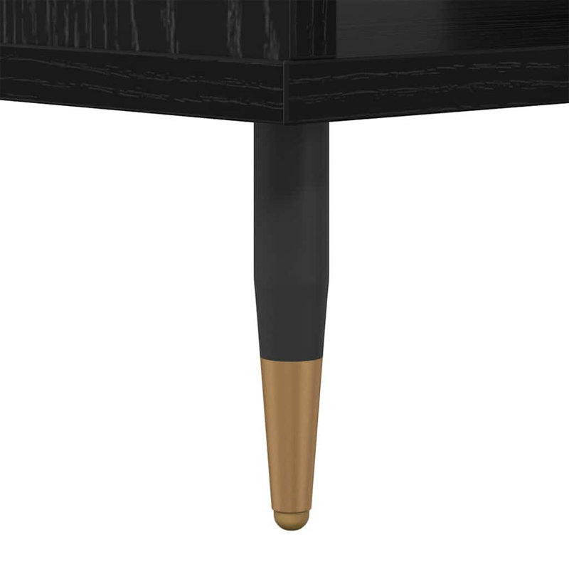 Coffee Table with Storage, Black Oak