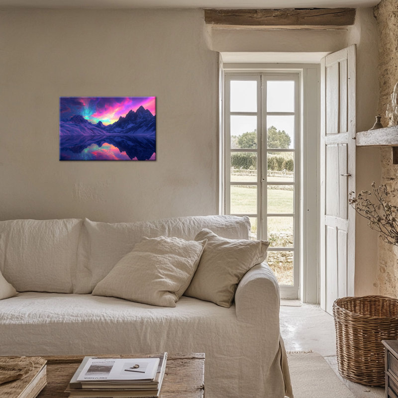Grande aurore boréale, impression sur toile, paysage, impressions sur toile, aurores boréales, peinture sur toile, paysage abstrait, affiche pour salon, décoration murale prête à être accrochée, toile encadrée, 24 po x 36 po
