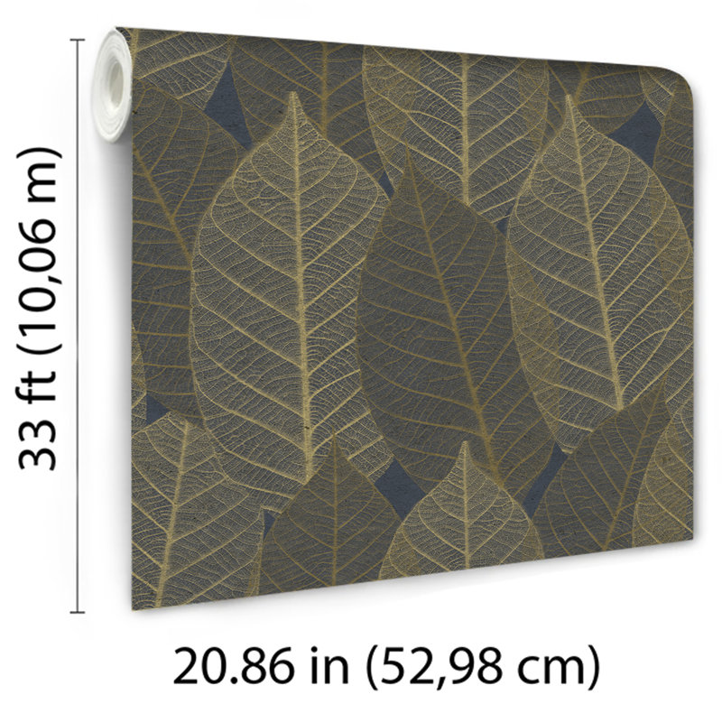 Papier peint à feuilles, Marine
