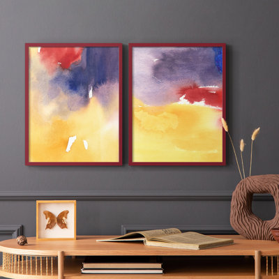 Impression encadrée Golden Sunset I-Premium - prête à être accrochée - aucun clou requis - aucun clou requis