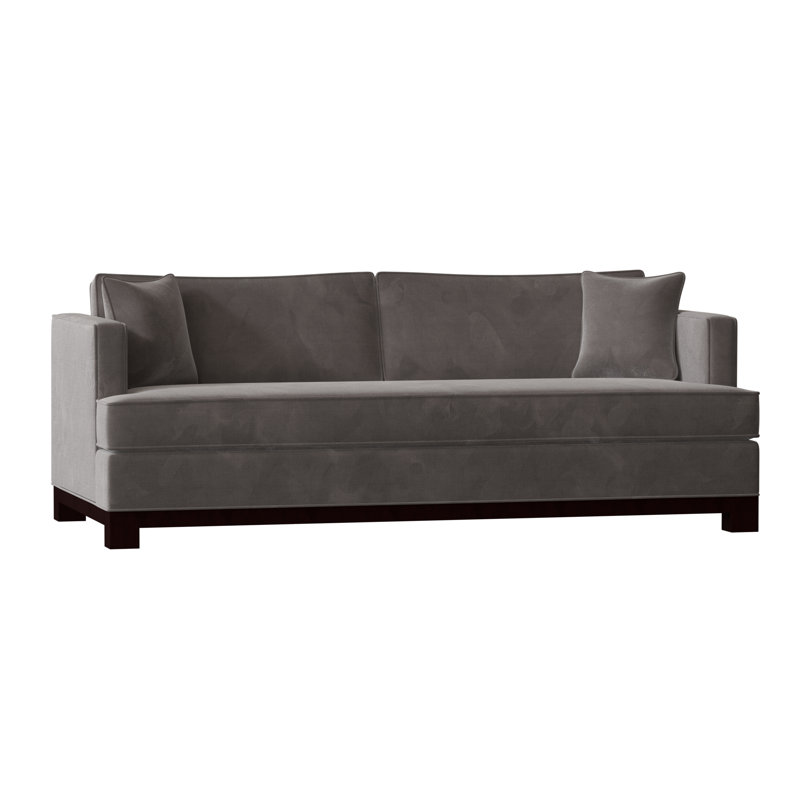 Canapé à accoudoirs encastrés avec coussins réversibles Cassidy, Standard, Velours gris anthracite, Rouge