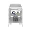 Meuble-lavabo compact avec portes en verre givré et lavabo en résine