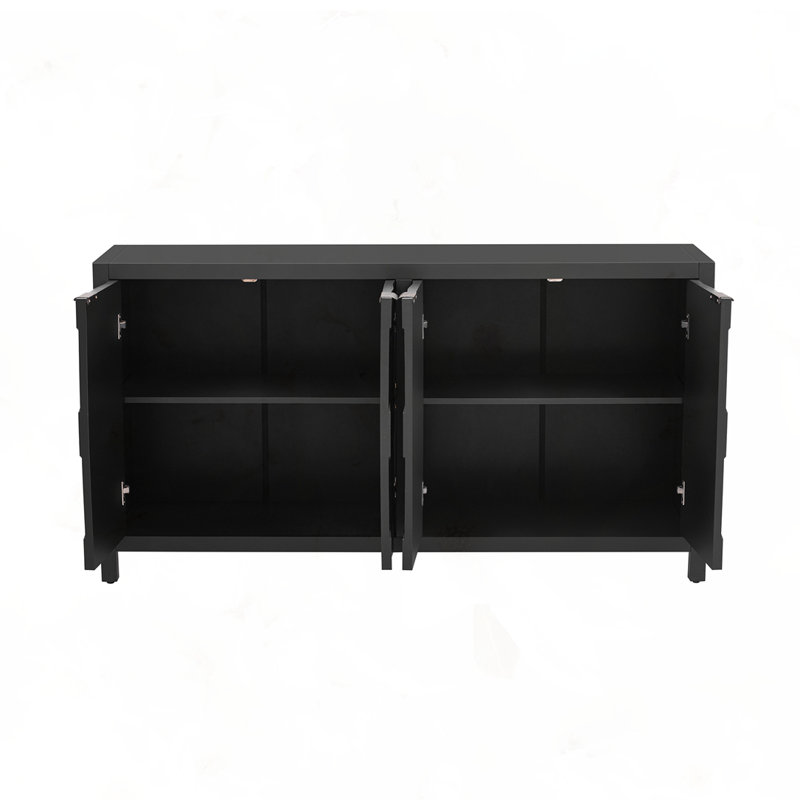 Buffet luxueux à quatre portes, Noir