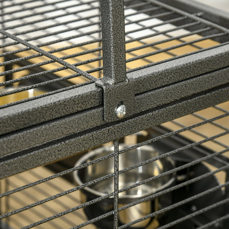 Porte-perroquet de 19 po avec poignée en bois pour perruches, Conures, noir PawHut