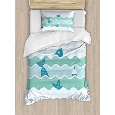 Fishing Coastal Duvet Cover