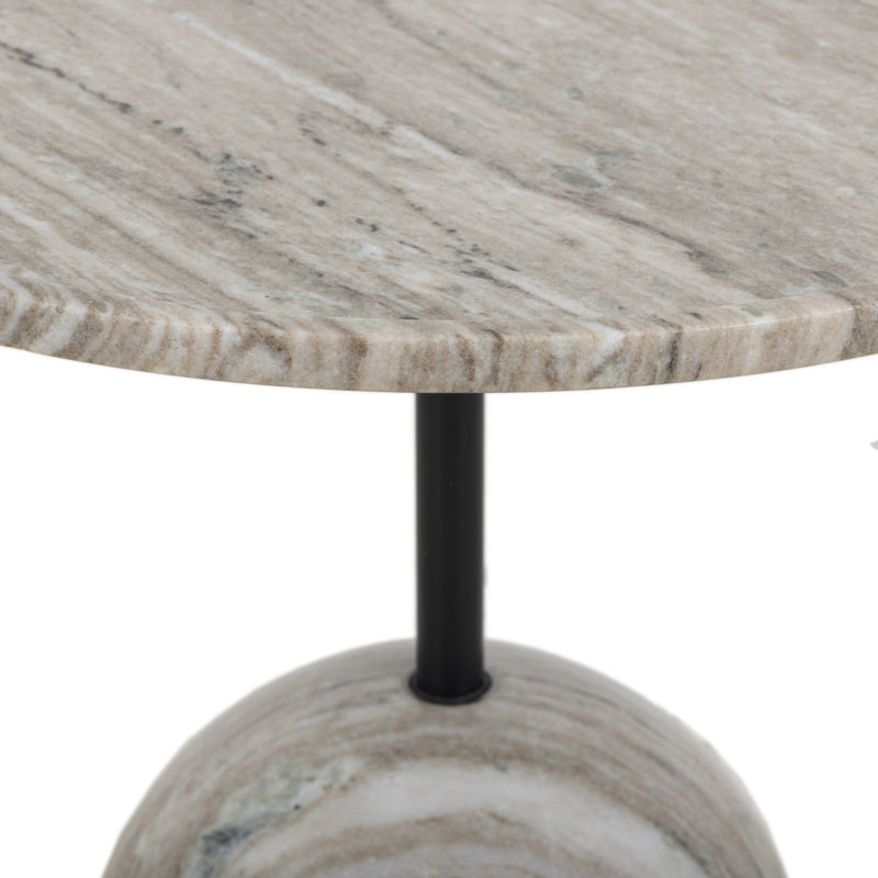 Viola End Table- 22"-Antique White Marble, Antique White Marble