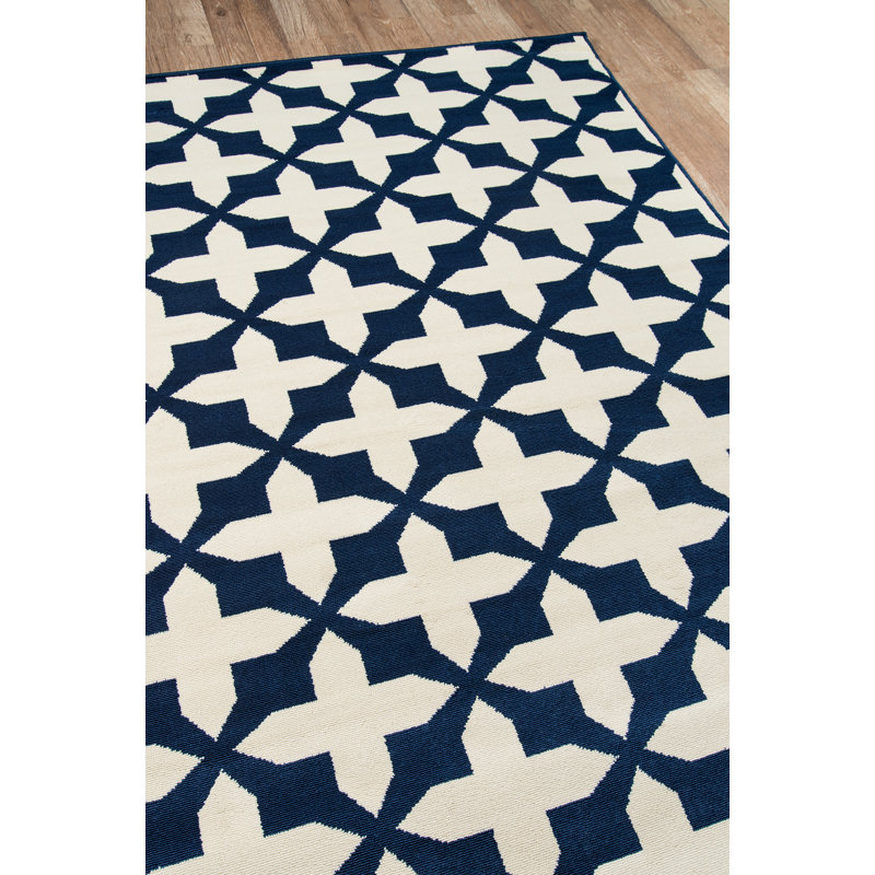 Tapis bleu marine Ashleigh, Tapis de couloir 2 pi 3 po x 7 pi 6 po
