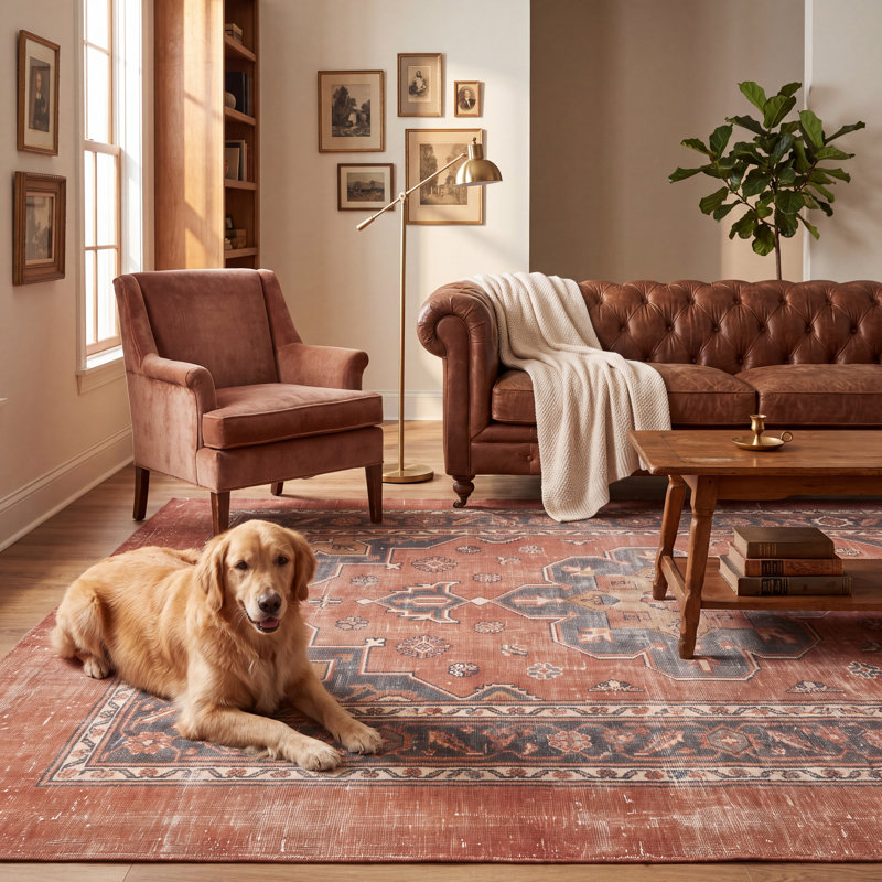 Tapis Aragonite vintage orange ivoire or gris antidérapant à poils courts, lavable, pour l'intérieur et l'extérieur, idéal pour le salon, la chambre, la salle à manger, l'entrée, le corridor ou le bureau. Convient aux animaux de compagnie.