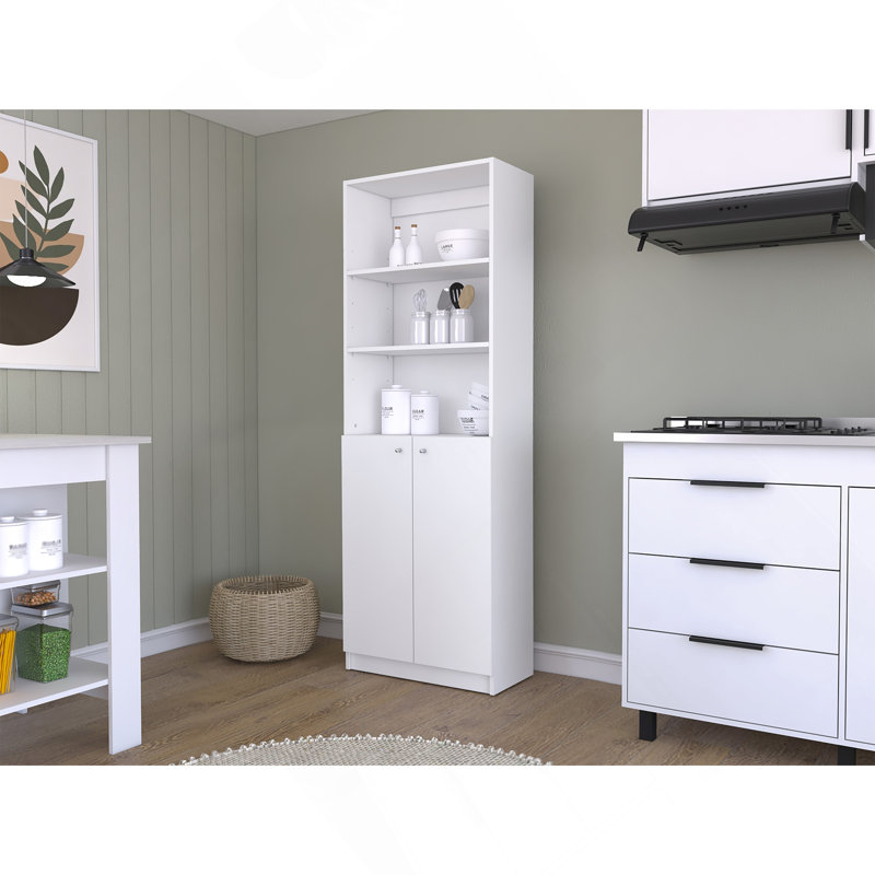 Bookcase Dual-Door Benzoni, Office, White, White