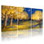 Abstrait au clair de lune avec arbres et fleurs, ensemble de 3 impressions sur toile-104443573