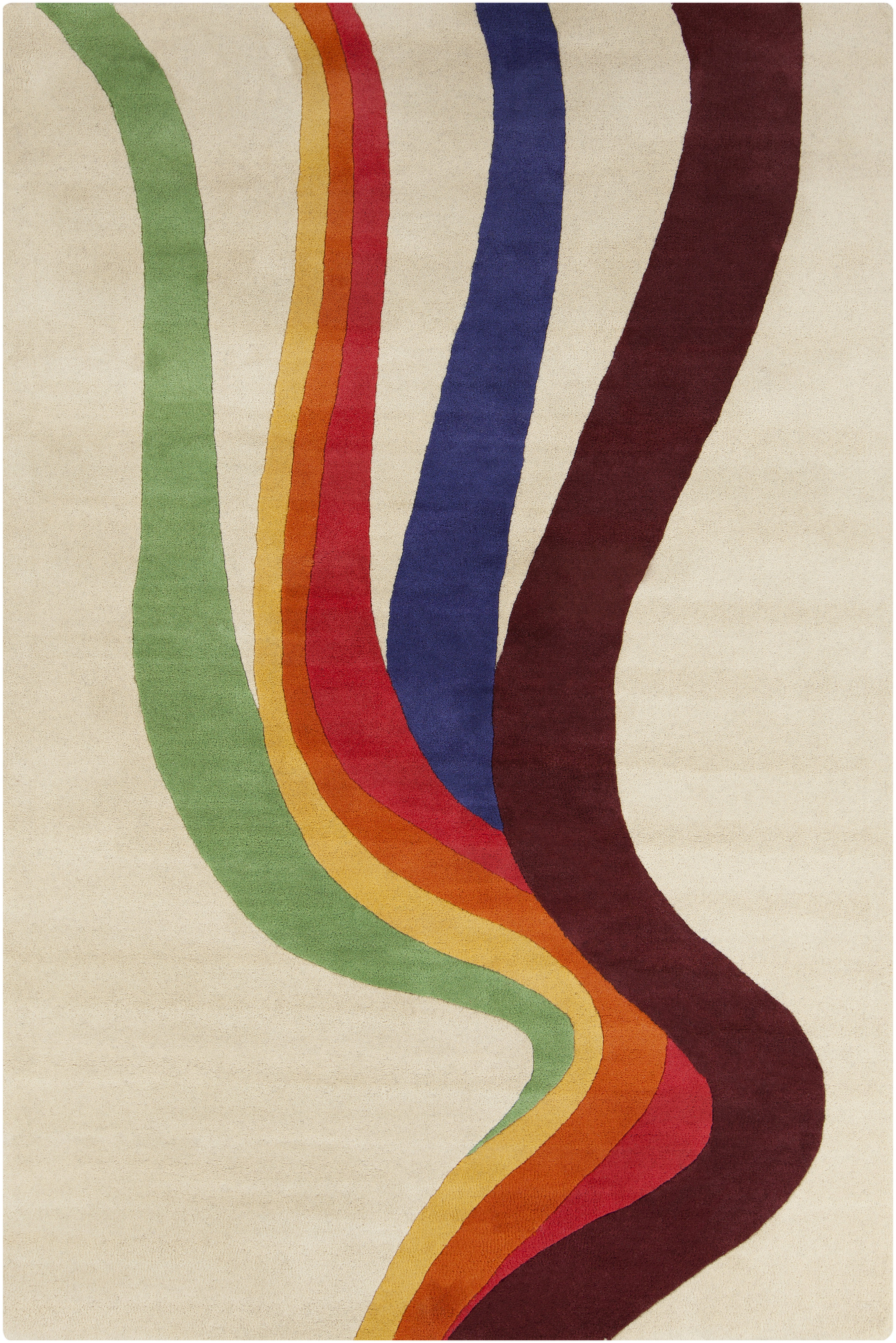 Multicolour Retro Rug Wade Logan® Roberto Authentic Hand-Tufted Handmade Multicolor Retro ...