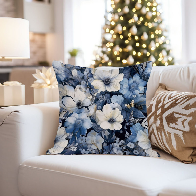 Floral Luxe Flowers Blue II Cottage, 20"H x 20"W