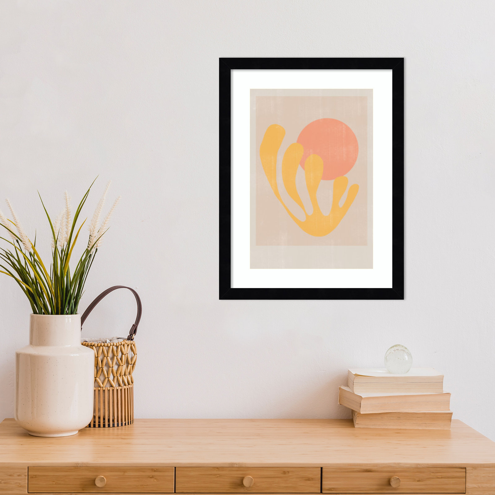 Giese "Modern Plant No. 2" Print, Black, 17" H x 13" W