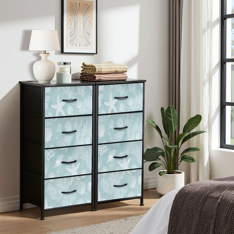 Commode pour commode de chambre à coucher pour garde-robe de chambre à coucher auto-adhésive décorative blanche sous-marine et commode en tissu