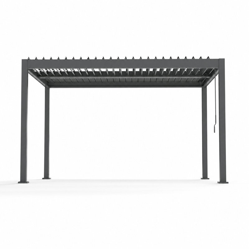 Pergola d'extérieur 10 'x 12' avec toit ajustable et cadre en aluminium renforcé, 10'x12', Grey