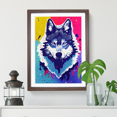 XV1022-5253X Wolf Dripping Paint No.4 - Single Picture Frame Print
