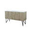 Meuble-lavabo double en acacia rustique 60 po X P 20 po D, avec plateau en quartz blanc