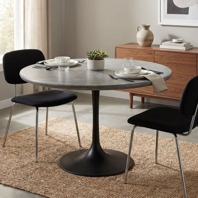 Table de salle à manger ronde moderne 40 "avec base piédestal compacte