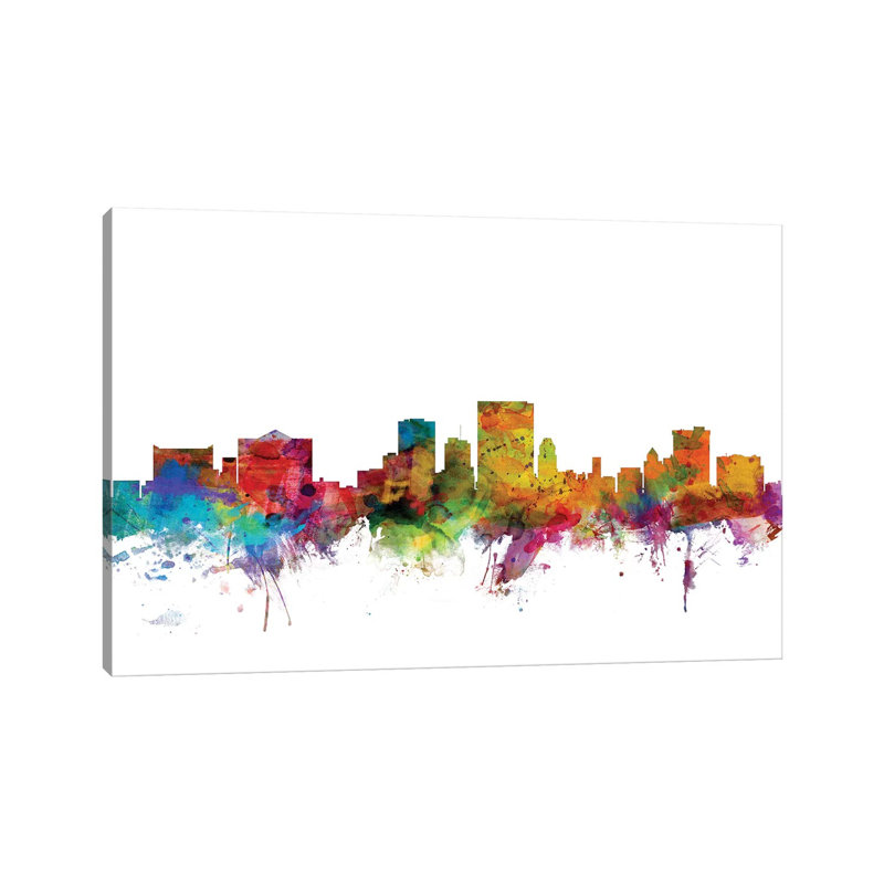 El Paso, Texas Skyline by Michael Tompsett - Wrapped Canvas Gallery-Wrapped Canvas Giclée