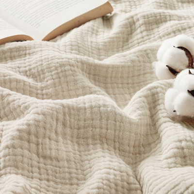 Couvre-lit 100% coton, couverture légère 100% mousseline GentleSoft ™ pour le printemps et l'été