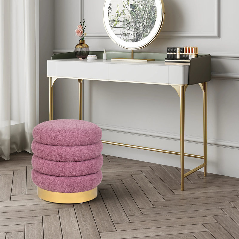 Repose-pieds rond 15,94 po Mithusa, 100 % polyester violet