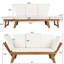 Outdoor Patio Wooden Daybed Sofa Chaise Lounge With Cushions