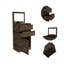 Commode Asturias en noyer foncé avec boîte à bijoux et miroir - Commode de rangement pour chambre à coucher avec armoire à une porte
