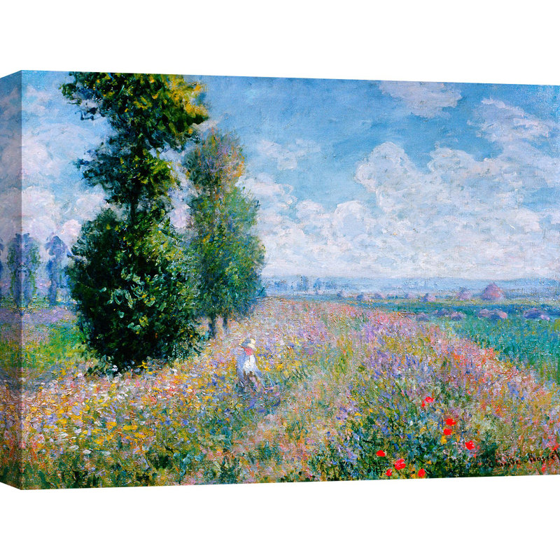 Meadow With Poplars (detail) by Claude Monet - Painting, 60cm H x 80cm W, Wrapped Canvas