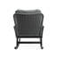 Chaise berçante spacieuse grise avec coussins confortables et base en fer pour la vie en plein air