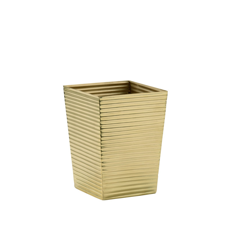 Carson 5 Gallons Waste Bin, Polished Brass
