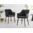 Lenworth Modern Black Metal and Glass Dining Table Set with 6 Velvet Upholstered Dining Chairs-236532220