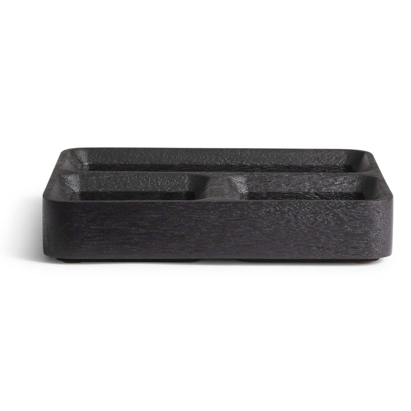 Organisateur de bureau carré One, Acacia noir teint