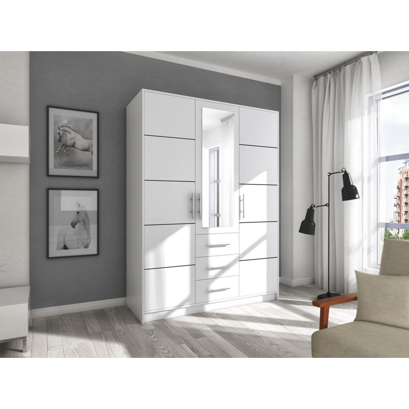 Biser Manufactured Wood Wardrobe, White