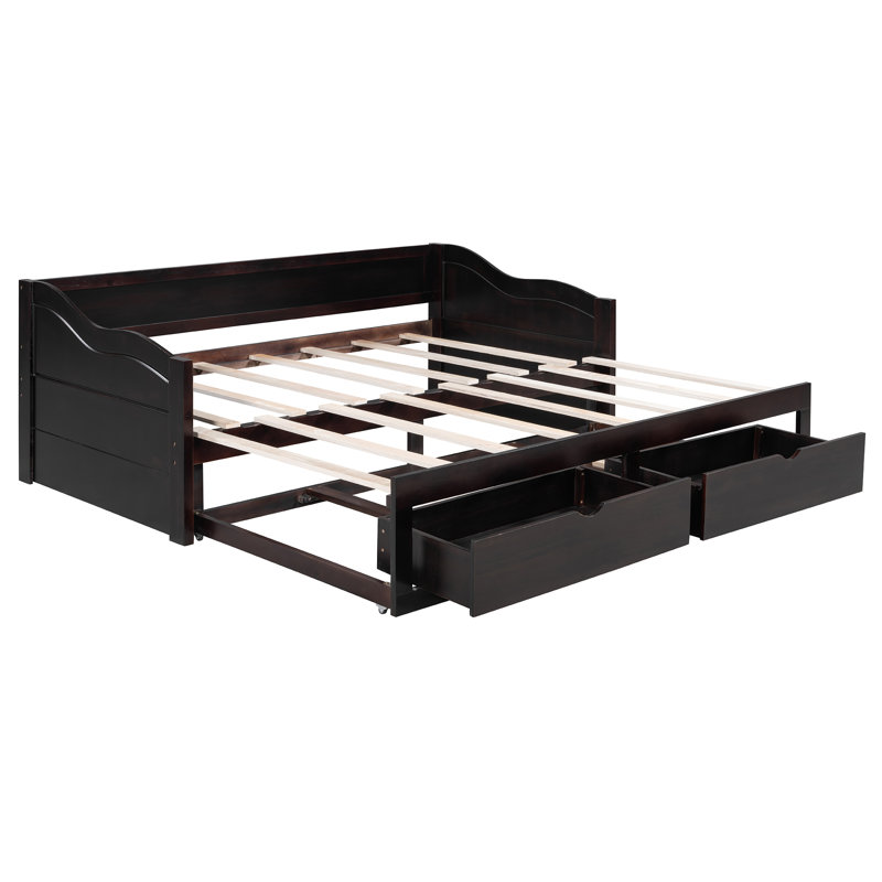 Budyoni Twin Daybed with Trundle and Drawers, Espresso
