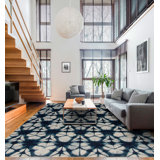Shibori Hand Knotted Wool Area Rug