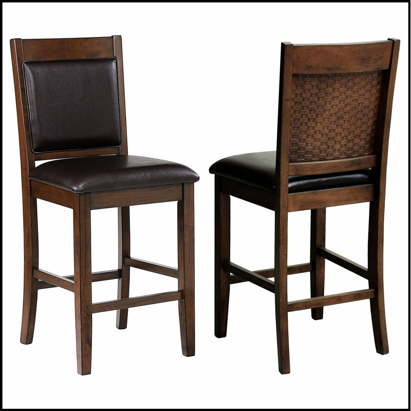 Ensemble de chaises de comptoir rembourrées en noyer Dewey, sièges confortables et élégants pour les cuisines et les salles à manger modernes