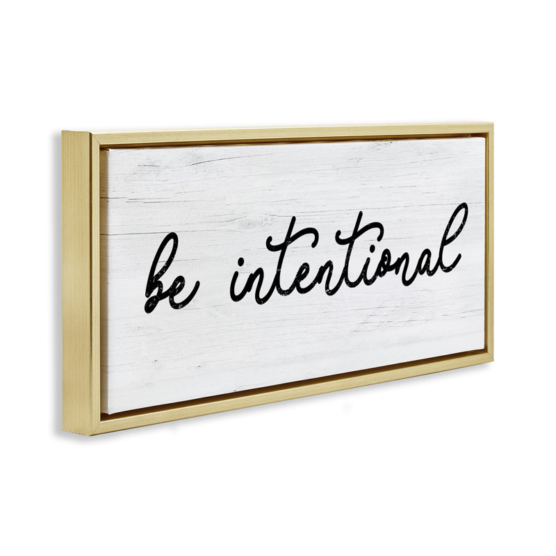 Be Be Intentional, Cadre flottant métallique doré, H 11 po x l 25 po