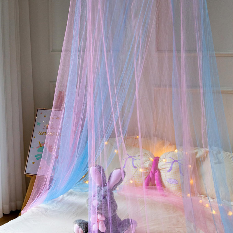 Adoniram Nylon Bed Canopy, Blue/Purple